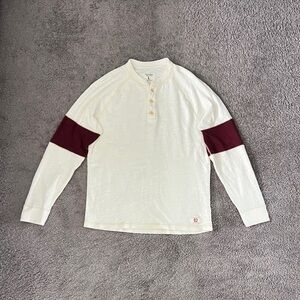 Abercrombie & Fitch Cream and Red Long Sleeve Tees
